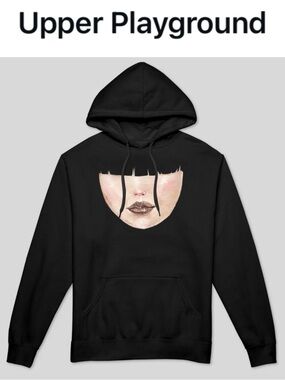 UPPER PLAYGROUND X DAVID CHOE “BANGS” HOODIE BLACK GRAPHIC STREETWEAR ART